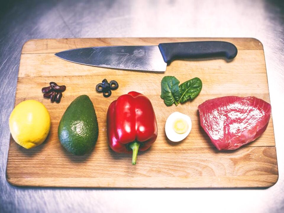 Fresh ingredients laid out on a cutting board
